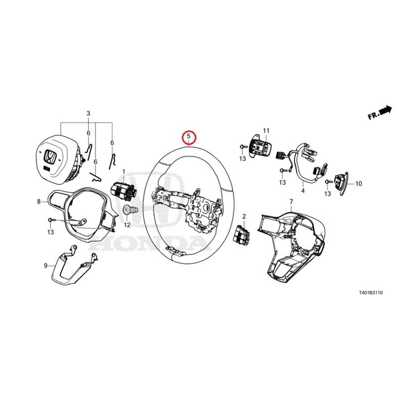 [NEW] JDM HONDA CIVIC FL5 2023 Steering Wheel (SRS) GENUINE OEM - Image 6