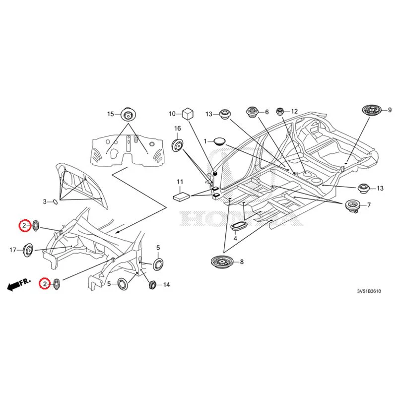 [NEW] JDM HONDA ZR-V e:HEV RZ4 2025 Grommets (Front) GENUINE OEM - Image 3