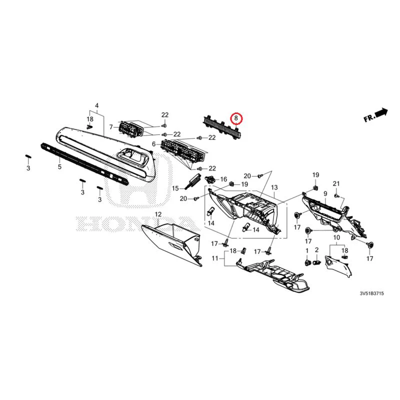 [NEW] JDM HONDA ZR-V e:HEV RZ4 2025 Instrument panel garnish (passenger side) GENUINE OEM - Image 10